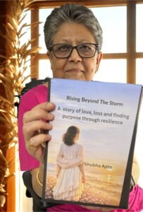 Why I Wrote Radhika\'s Story: The Real Inspiration Behind *Rising Beyond the Storm book pic with self 203x300